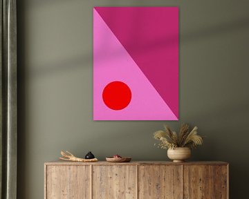 Abstract in knalkleuren roze en rood van Hilde Remerie Photography and digital art