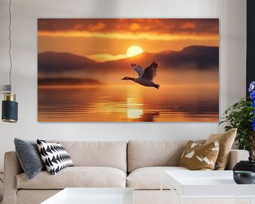 Waadvogel zonsondergang panorama van TheXclusive Art