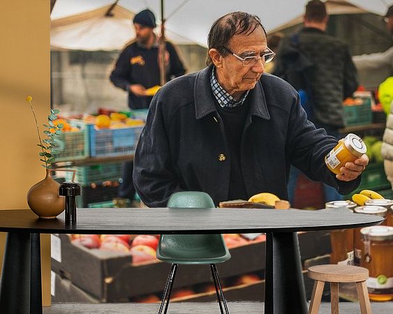 Voorbeeld van het werk in een kamer