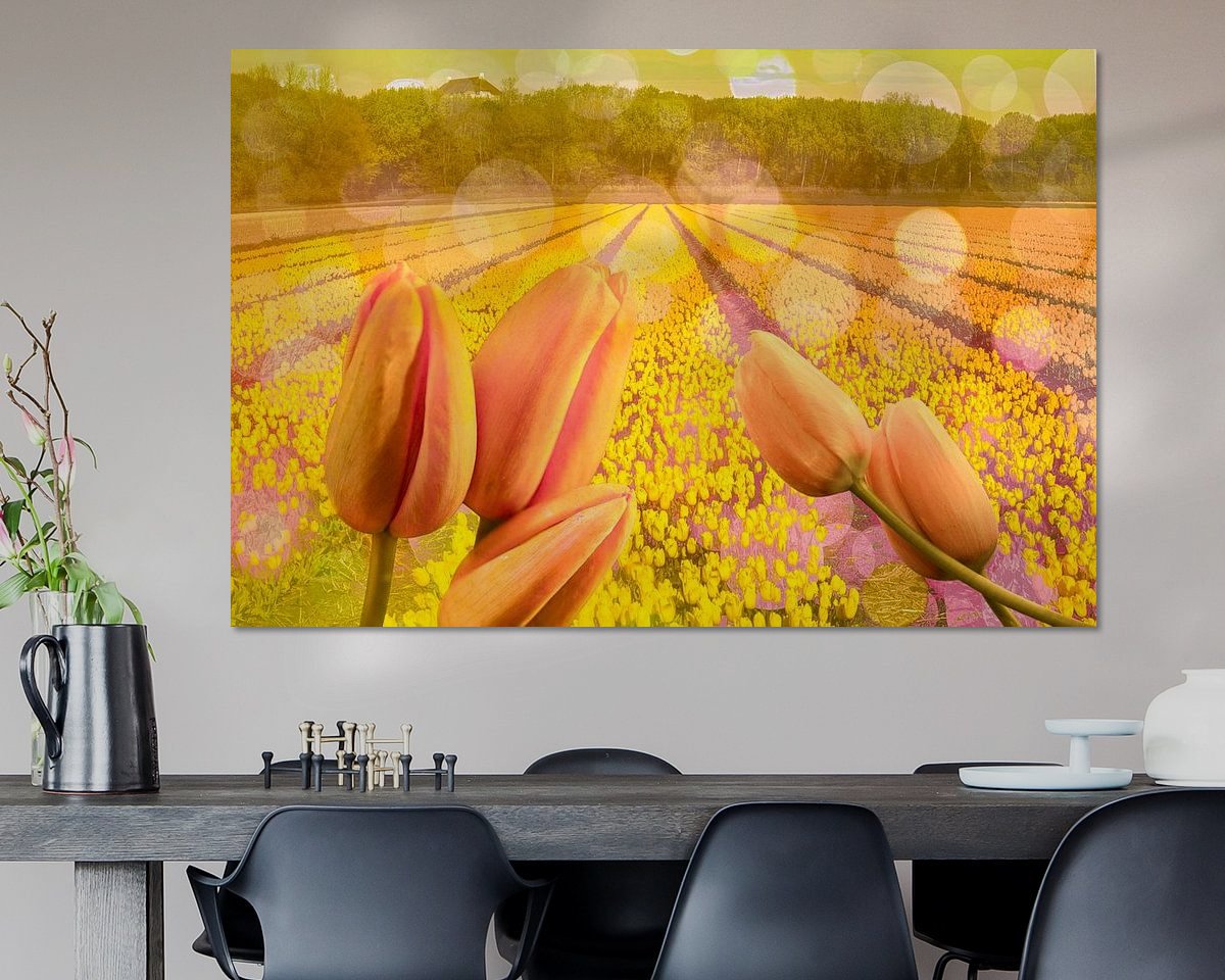 Voorbeeld van het werk in een kamer