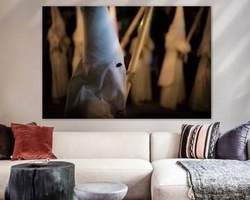 Member of a fraternity during a procession in the semana santa in Seville. Wout Kok One2expose by Wout Kok