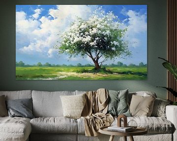 Bloemenboom olieverf panorama van TheXclusive Art