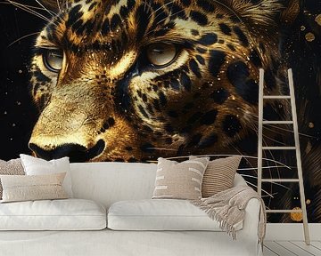 Golden Staring Tin - leopard - luxury by Eva Lee