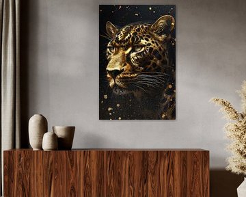 Gouden Starende Blik - luipaard - luxe van Eva Lee