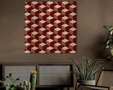 Modern abstract geometrisch patroon in retrostijl nr. 9 van Dina Dankers