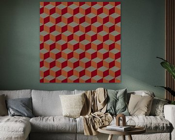 Modern abstract geometrisch patroon in retrostijl nr. 3 van Dina Dankers
