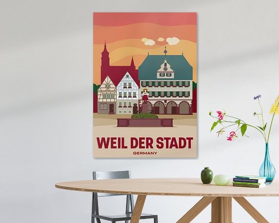 Voorbeeld van het werk in een kamer