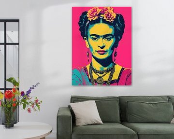 Frida | Trendy Pop Art in Roze van Frank Daske | Foto & Design