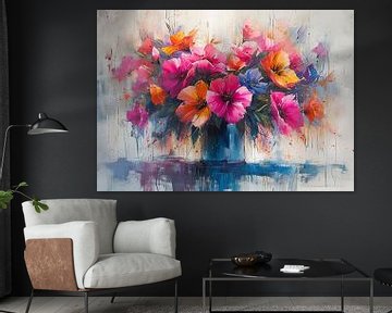 Modern Kleurrijk Bloemen | Ephemeral Bloom Spectacle van Kunst Kriebels