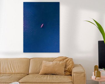 Pink Boats In The Middle Of The Sea by Gapran Art