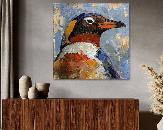 Voorbeeld van het werk in een kamer