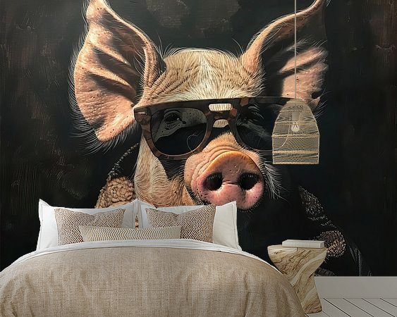 Voorbeeld van het werk in een kamer