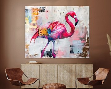 Painting Flamingo Colourful