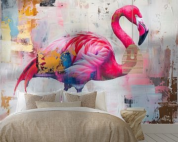 Schilderij Flamingo Kleurrijk