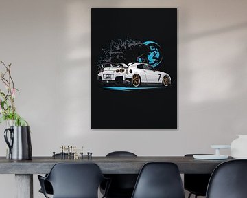 La Nissan Skyline et le Godzilla sur Demiourgos