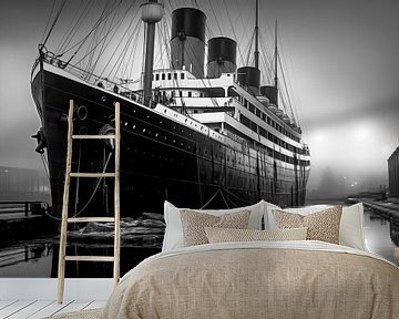 Zwart-wit vintage foto van de Titanic van Animaflora PicsStock