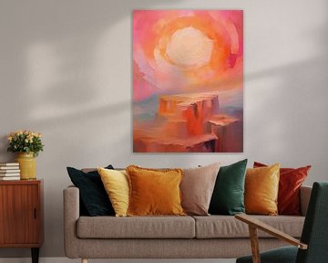 Abstractie Peachy Glow van Gisela- Art for You