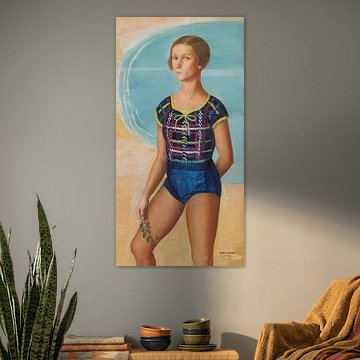 Ángel Zárraga - Badgasten, Emerald Coast (Portret van Martine Abraham) (1935)