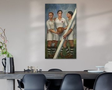 Ángel Zárraga - Drie voetballers met bal (1921) van Peter Balan