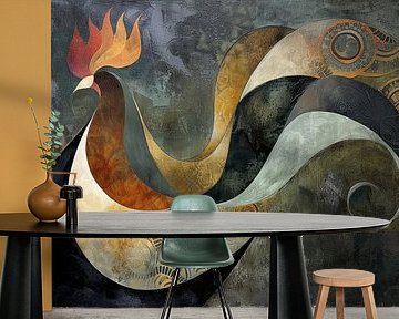 Rooster Painting | Eternal Dance of Dawn