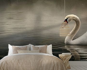 Zwaan Schilderij van Blikvanger Schilderijen