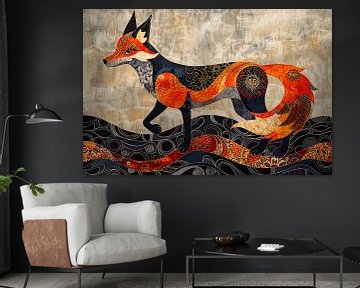 Malerei Fuchs-Muster von Abstraktes Gemälde