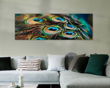 Blauwe pauw van Poster Art Shop