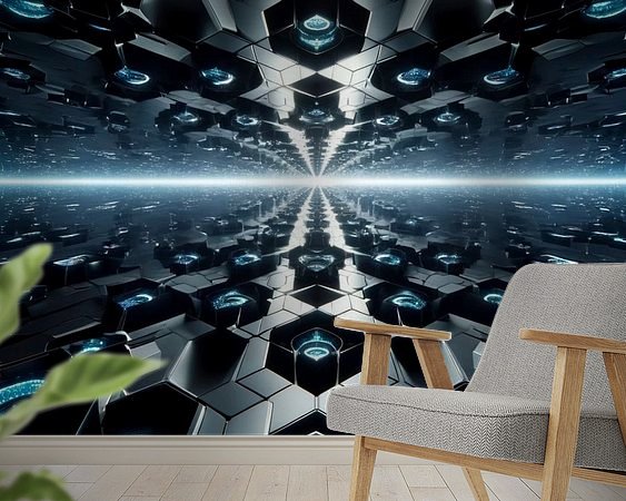 Voorbeeld van het werk in een kamer