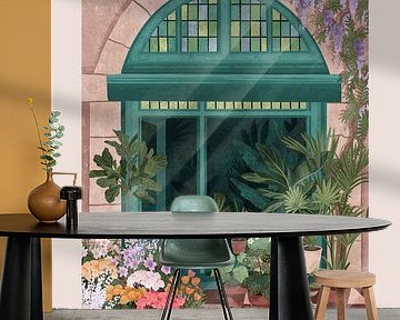 Poster eines französischen Blumenladens von Goed Blauw