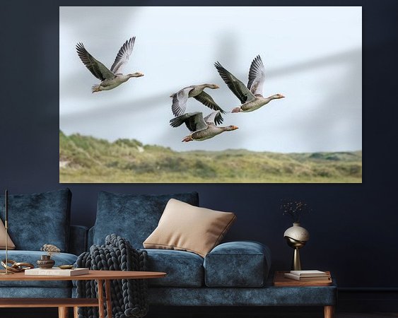 Voorbeeld van het werk in een kamer