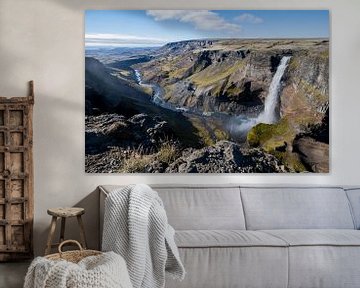 Waterval Háifoss van Danny Slijfer Natuurfotografie