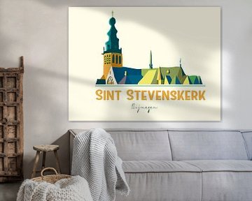 Stevenskerk in kleur van Stedenkunst