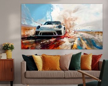 Witte Porsche 911 GT3 van PixelPrestige