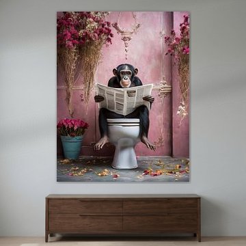 Affe auf der Toilette von Martin Mol