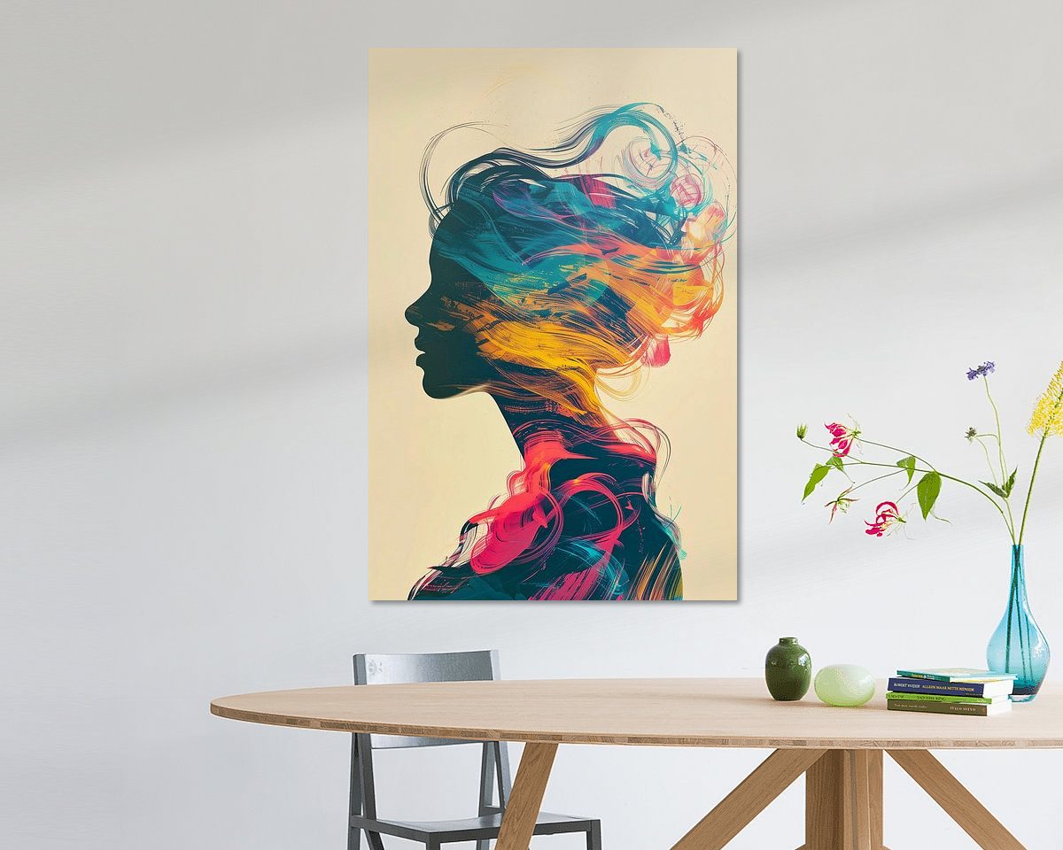 Voorbeeld van het werk in een kamer