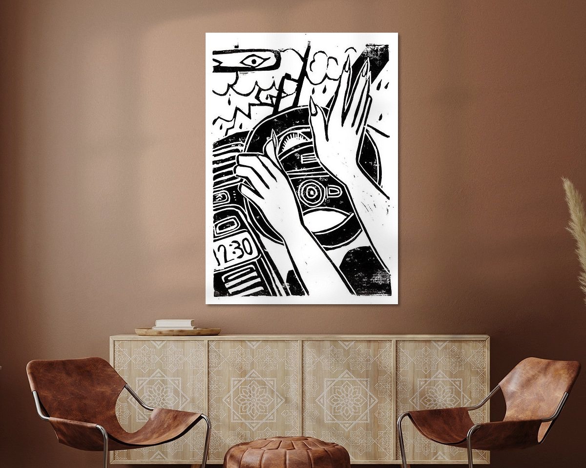 Voorbeeld van het werk in een kamer