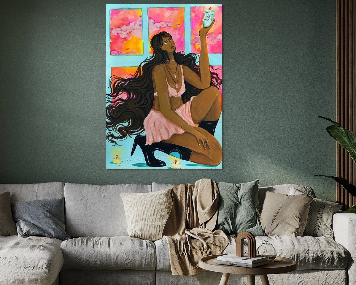 Voorbeeld van het werk in een kamer