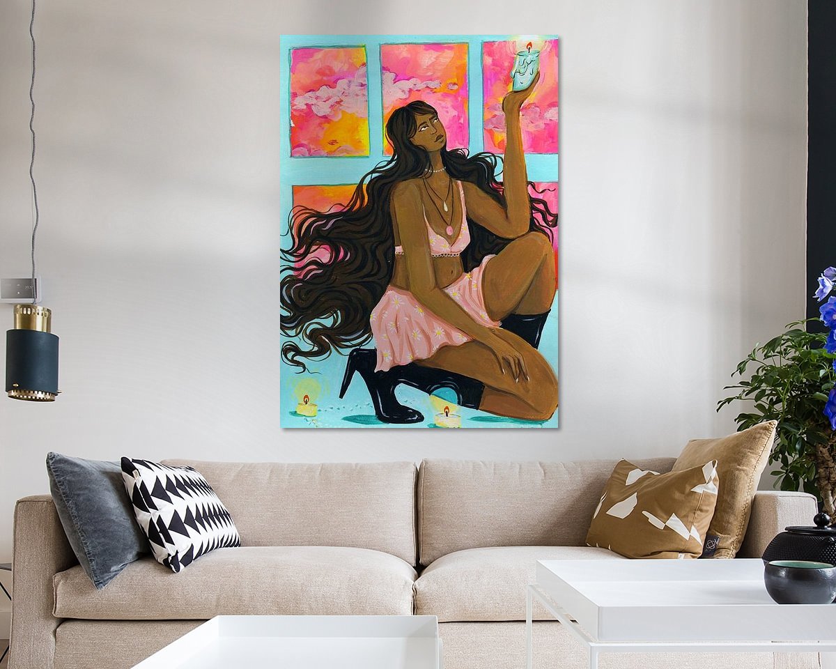 Voorbeeld van het werk in een kamer