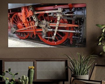 Wheels of steam train