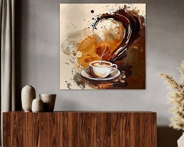 kop koffie of cappuccino drinken van Egon Zitter
