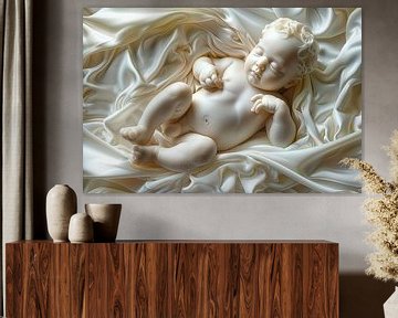 Baby in baarmoeder digitaal beeld van Egon Zitter