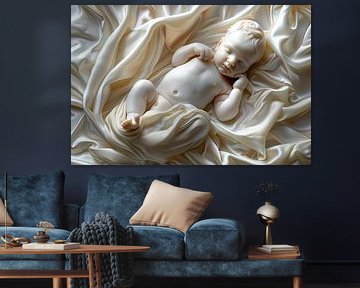 Baby in baarmoeder digitaal beeld van Egon Zitter