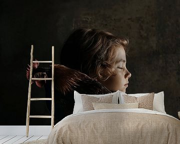 The girl and the chicken, fine art portrait by Carla Van Iersel