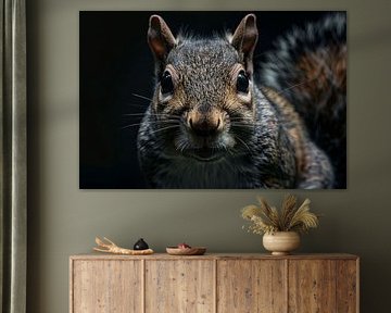 Close-up van een Eekhoorn in het Donker