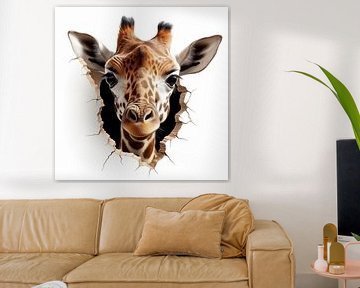 Giraffe uit de muur van TheXclusive Art