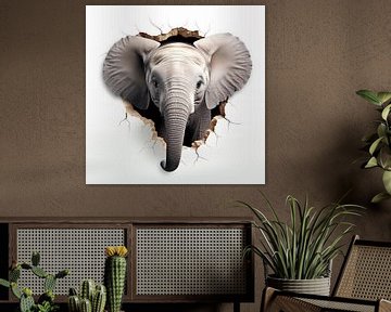 Olifant uit de muur van TheXclusive Art