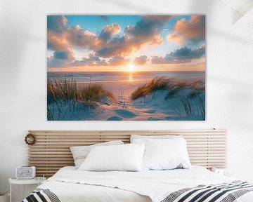Enchanting sunrise on a quiet sandy beach by Art & Soul Creations