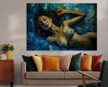 sculpture woman in van Gogh colours by Egon Zitter