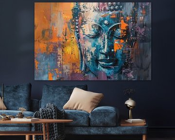 Moderne abstracte interpretatie van Boeddha in kleur van Art & Soul Creations