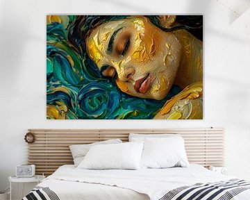schilderachtig beeld vrouw in van Goghkleuren van Egon Zitter
